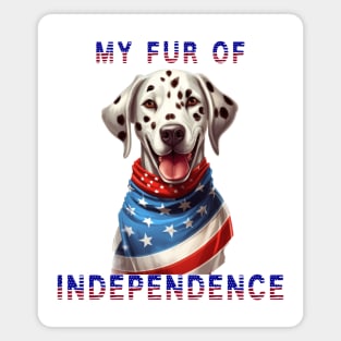 Dalmatian Funny USA Flag 4th of July Fur Of Independence Magnet